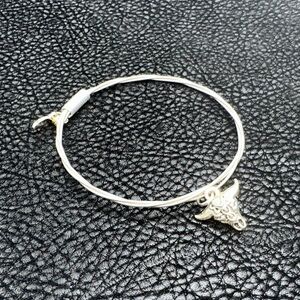 Silver Bull Head Charm Bracelet